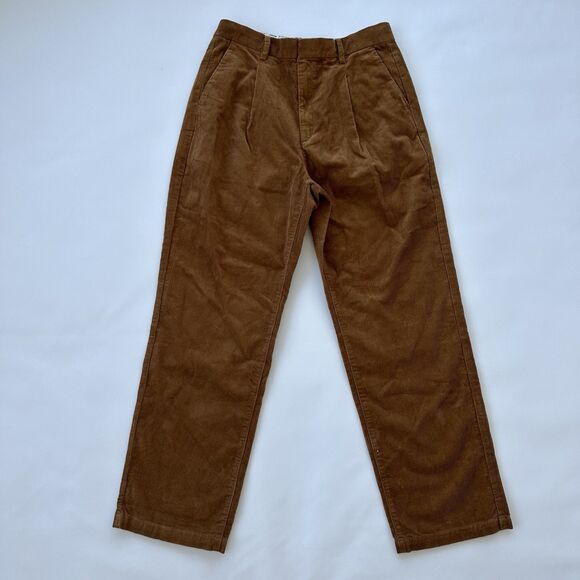 NWT MUJI Women's Kapok Corduroy Tuck Pants Made From Tree Nuts LARGE 2024 Camel - Picture 6 of 13